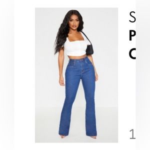 Shape Mid Wash Stretch Denim Flared Jean